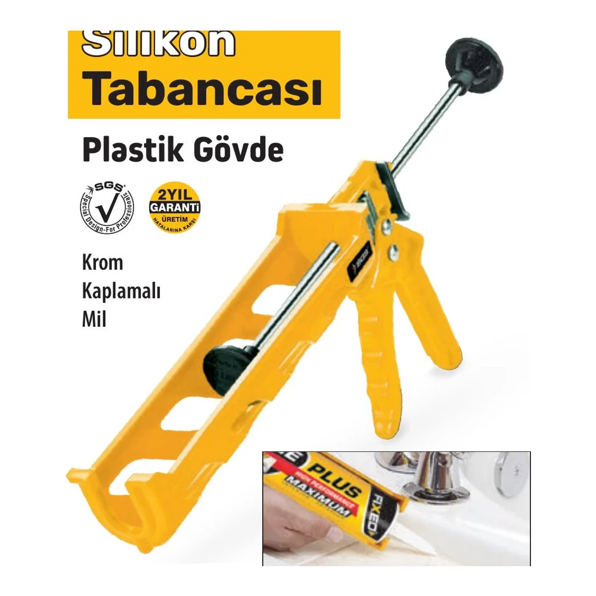 Silikon Tabancası Plastik Gövde - Sarı