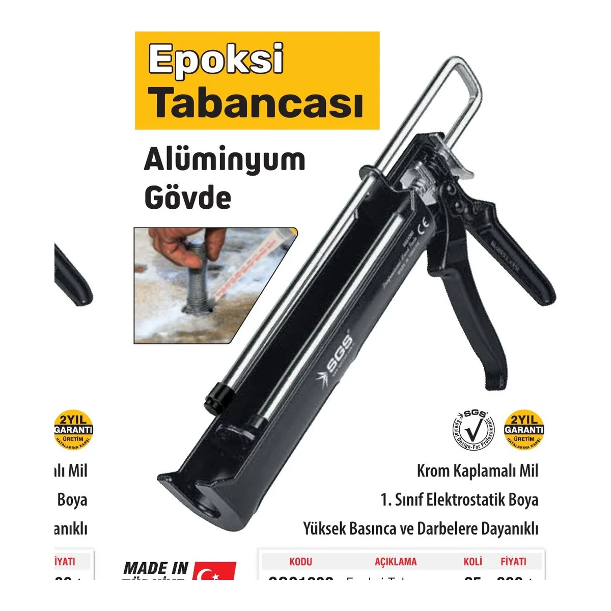 Epoksi Tabancası Alüminyum Gövde
