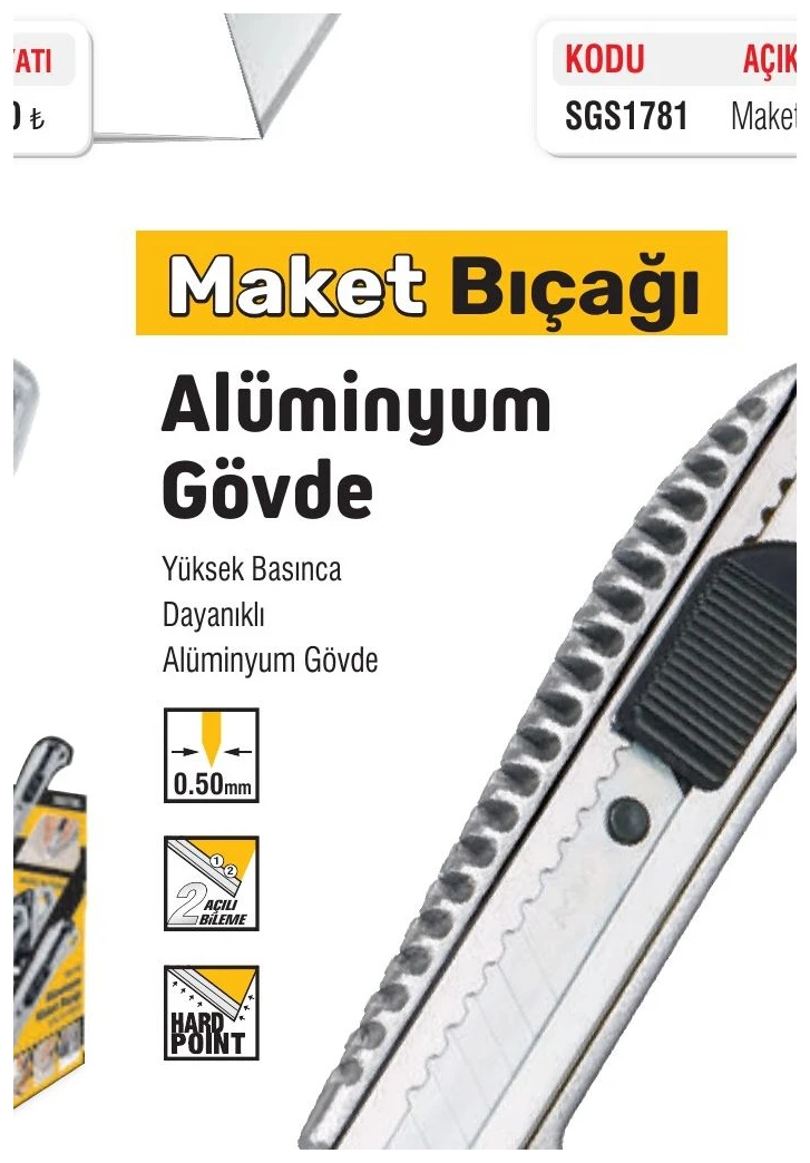 Maket Bıçağı Plastik Gövde