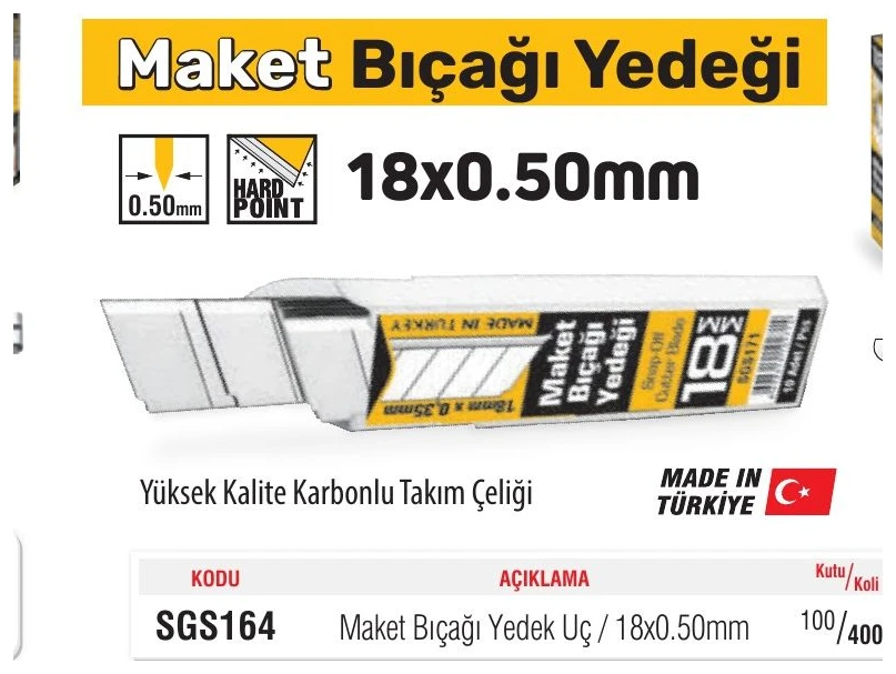 Maket Bıçağı Yedek Uç - 18x0.50mm