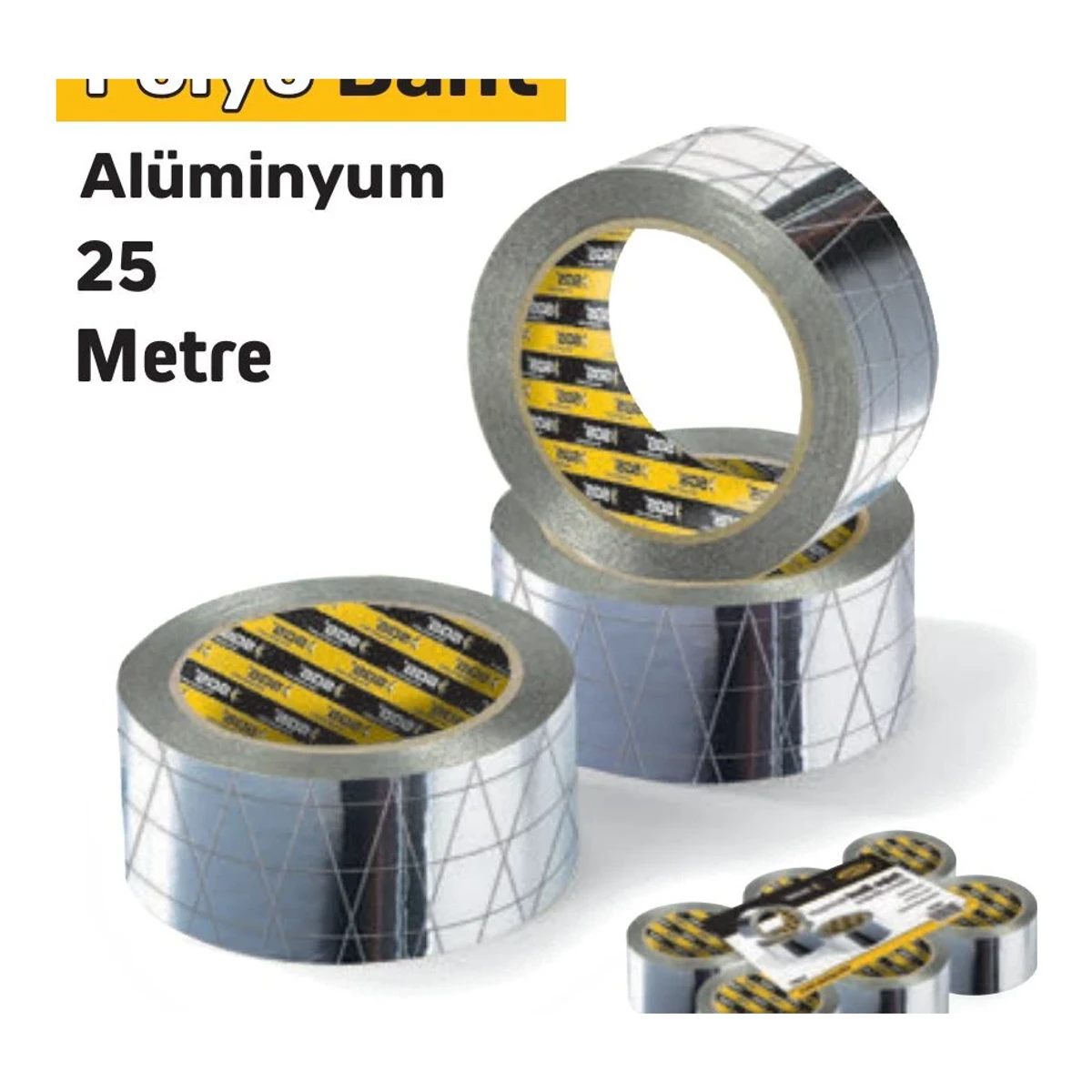 Folyo Bant Alüminyum 48mm/25metre - 6'lı Paket