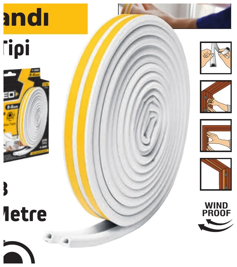 Kapı Pencere Bandı D Tipi - BEYAZ