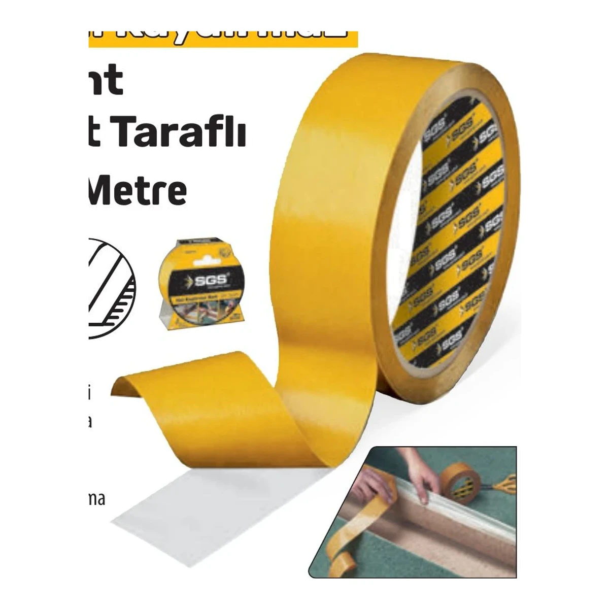 Halı Kaydırmaz Bant Çift Taraflı 24mm