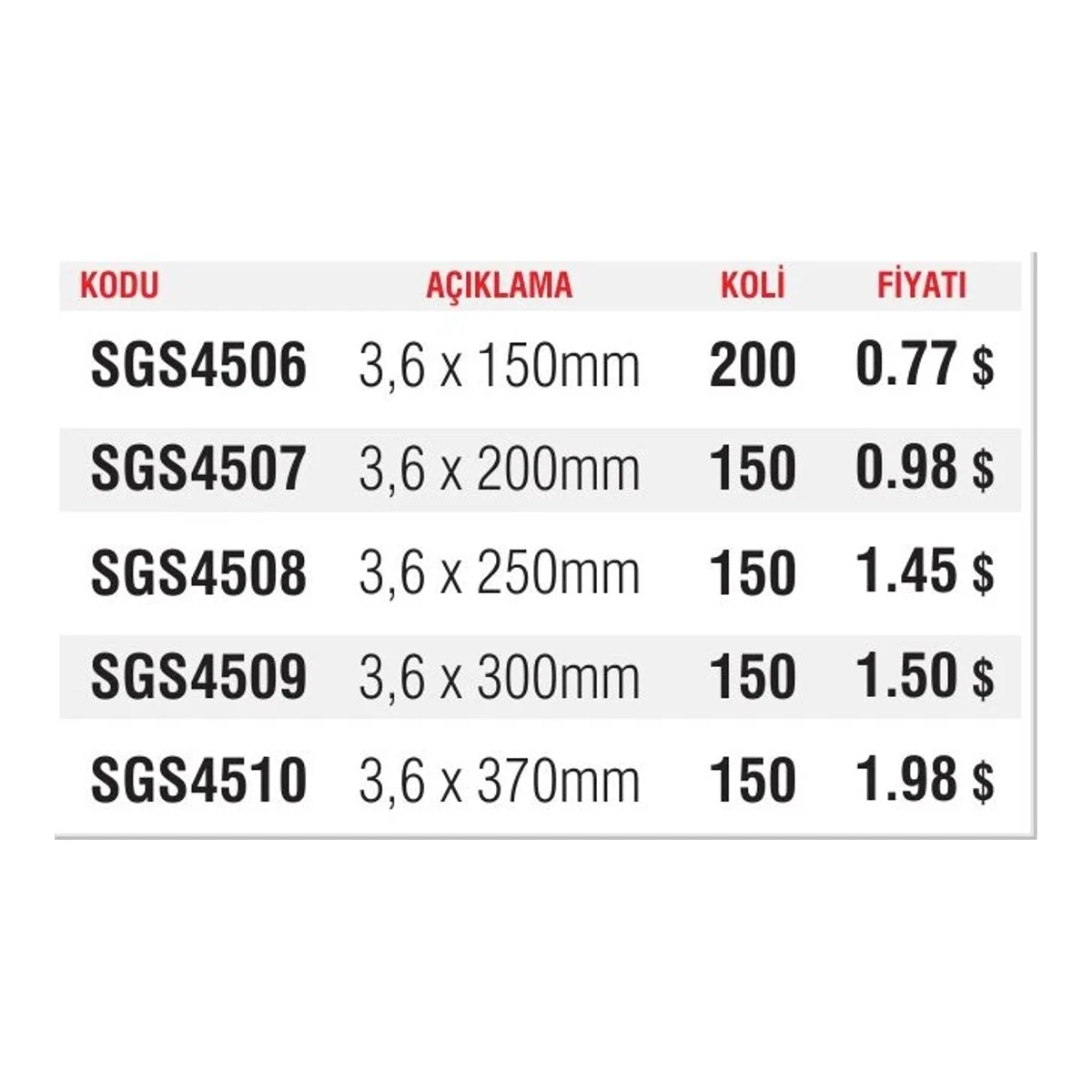 Cırt Kelepçe 3,6 x 150mm