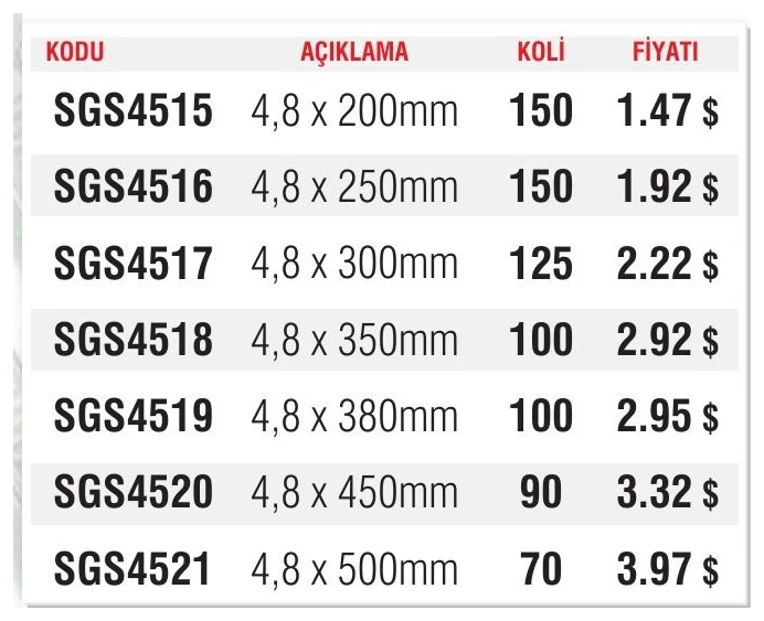 Cırt Kelepçe 4,8 x 200mm