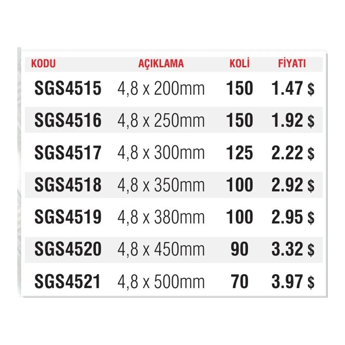 Cırt Kelepçe 4,8 x 200mm