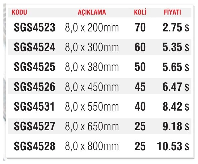 Cırt Kelepçe 8,0 x 200mm
