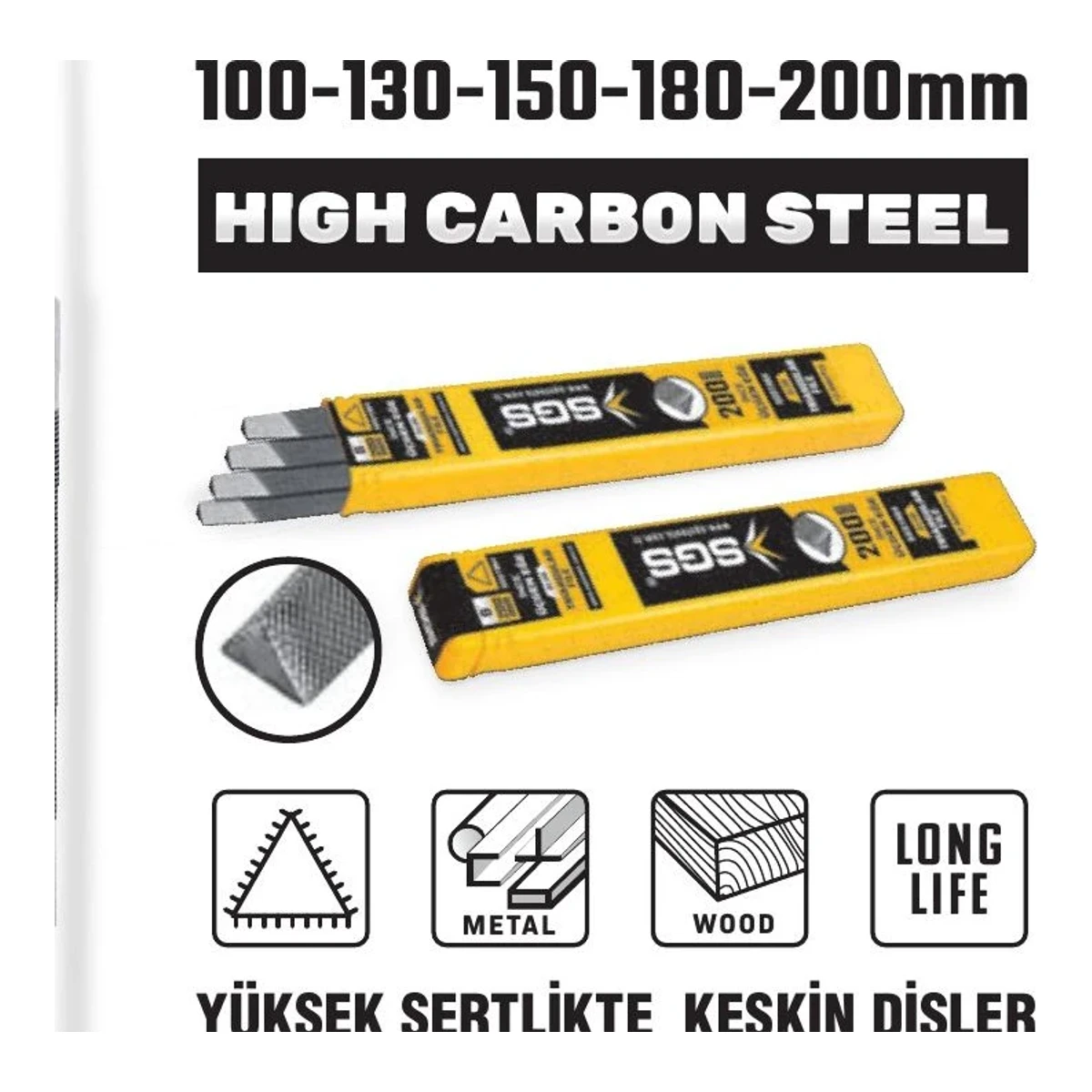 Üçgen Slim Eğe / 4”-100mm