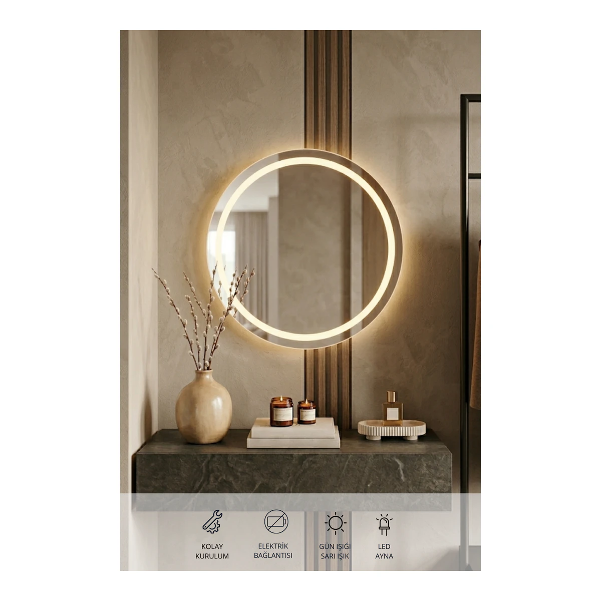 KAREN ASTER LED Ayna 60 cm