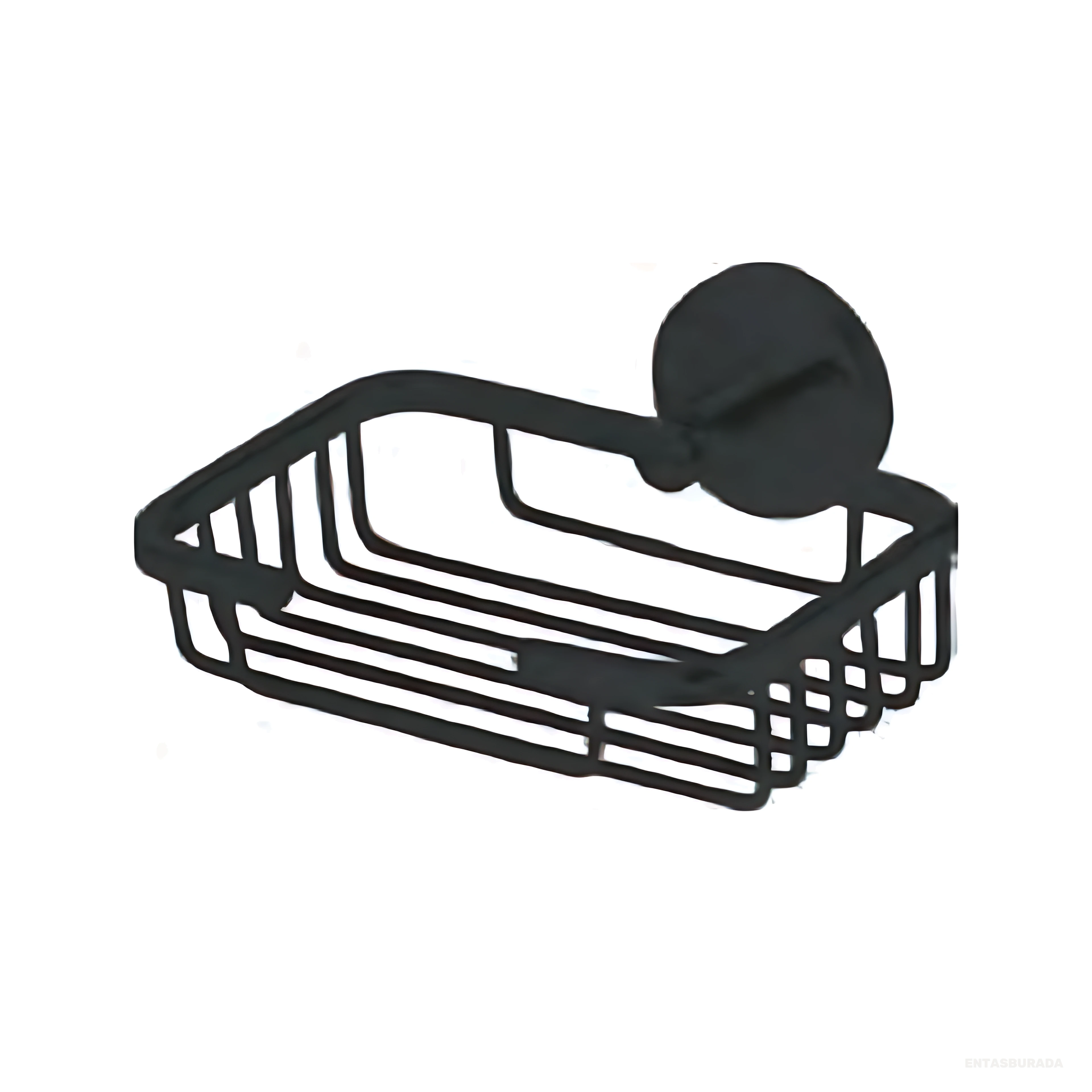 ROZETLİ KARE TEL SABUNLUK 13X15 - SİYAH STATİK BOYA - KS8011