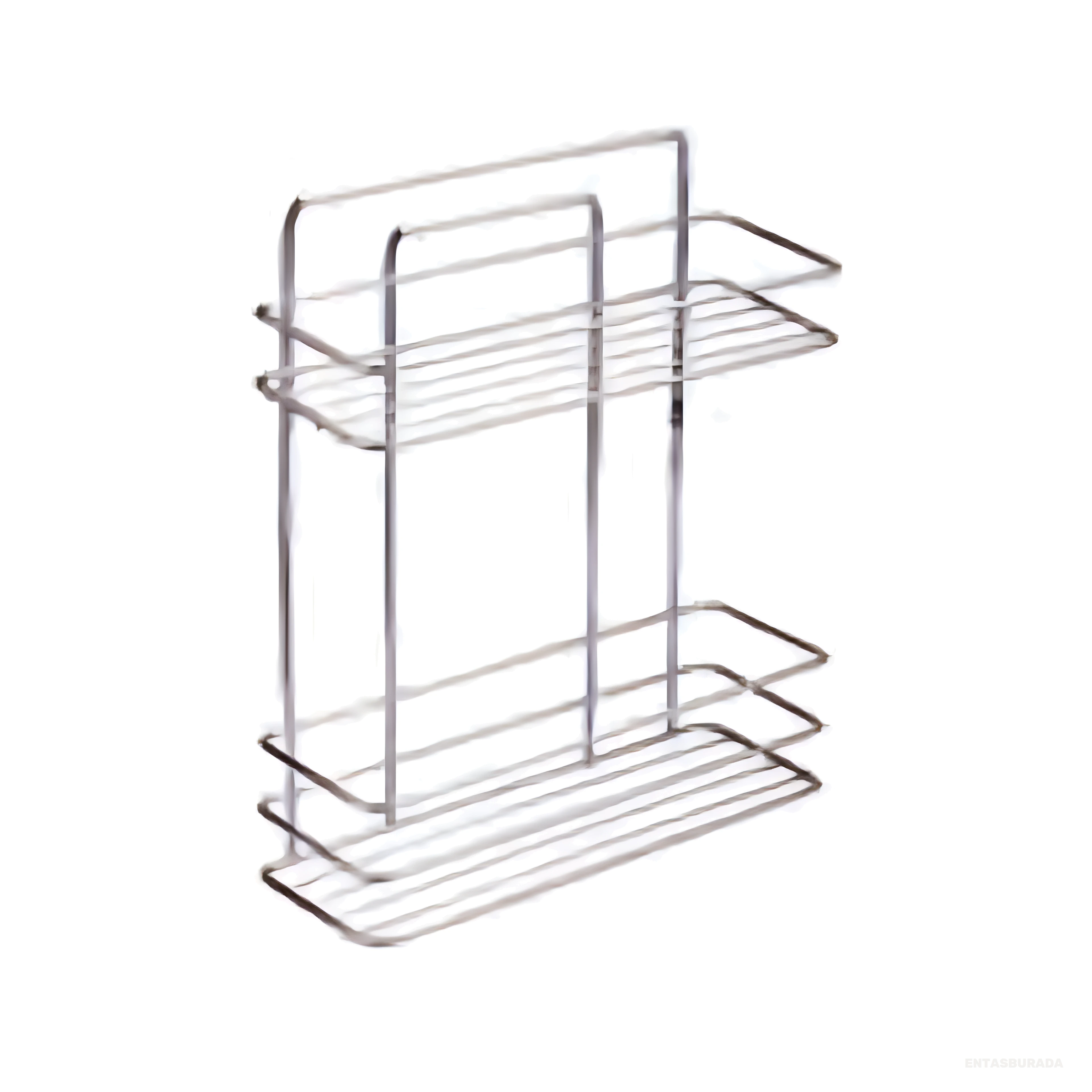 İKİLİ ŞAMPUANLIK 11X27X34 cm - BEYAZ TERMO PLASTİK KAPLAMA - TSB02
