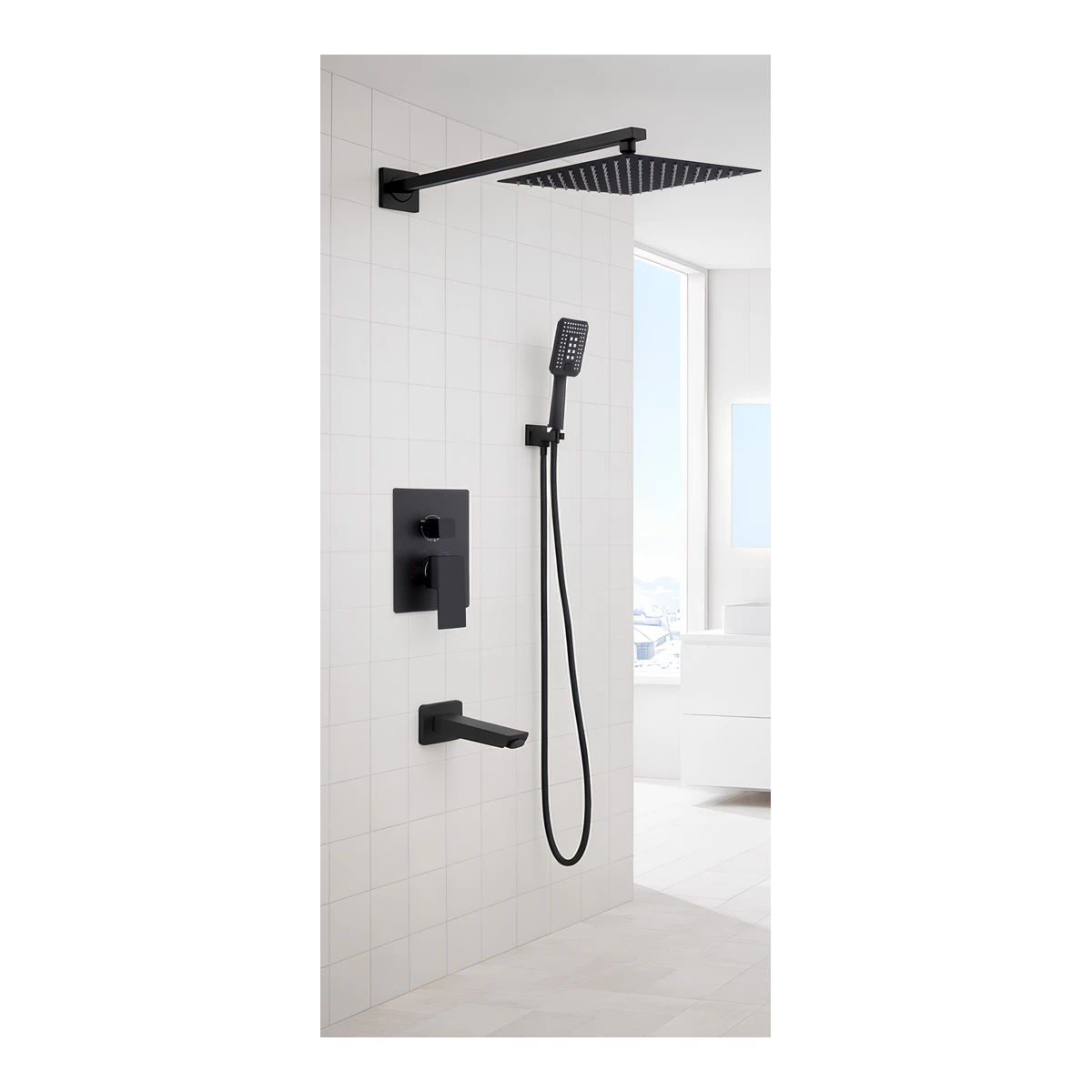 ANKASTRE BANYO SİYAH DUŞ SİSTEMİ